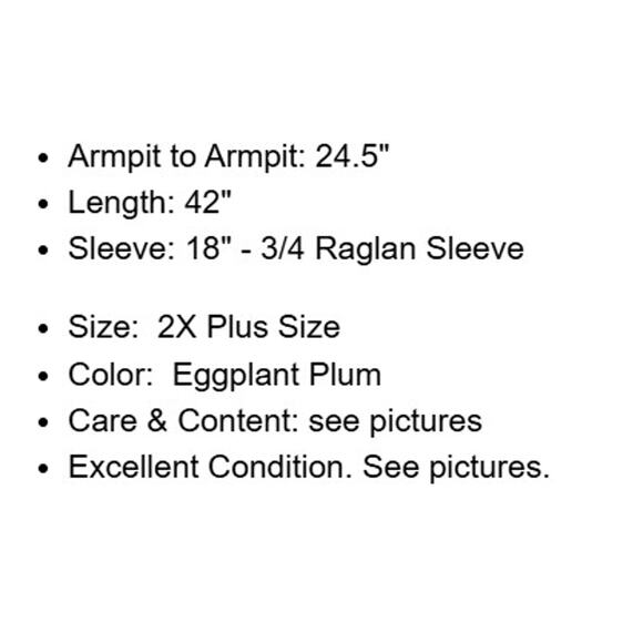 J Jill Dress Plus Size 2X Plum Eggplant Stretch Twill Back Pleats Oversized - Picture 4 of 14